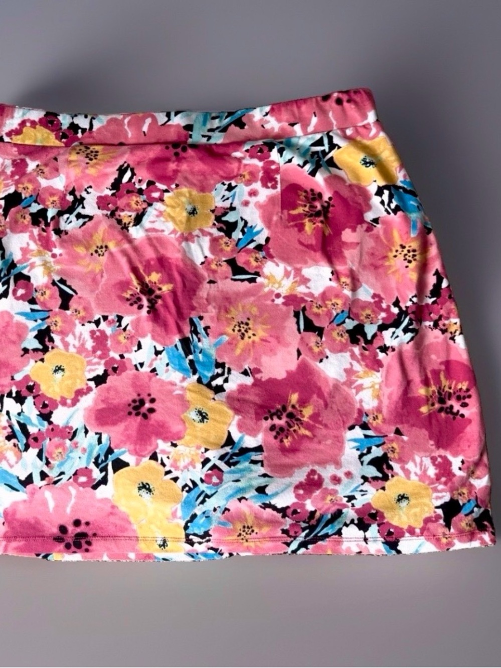 Jones Women’s Colorful Print Skort L Pockets Short Abstract Pink Floral Skirt